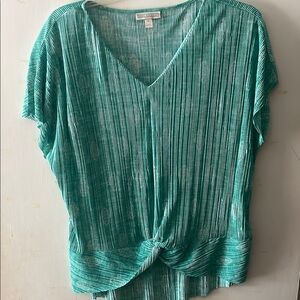 Women's Teal V-Neck Top